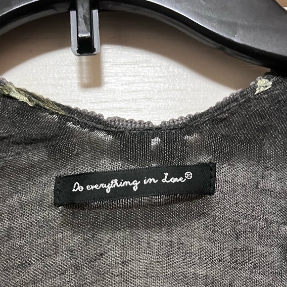 Do Everything in Love Women’s Coverup brown w/embroidered flower detail.One Size - Picture 2 of 4